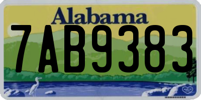 AL license plate 7AB9383