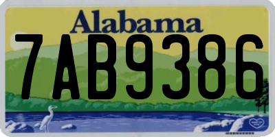 AL license plate 7AB9386