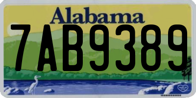 AL license plate 7AB9389