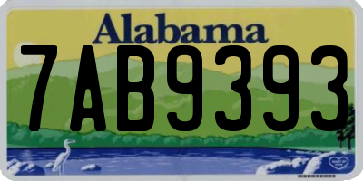 AL license plate 7AB9393