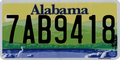 AL license plate 7AB9418