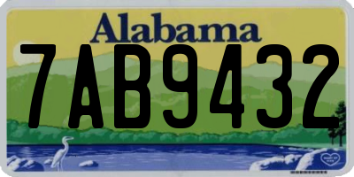 AL license plate 7AB9432