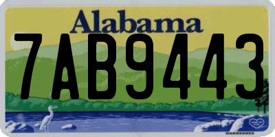 AL license plate 7AB9443