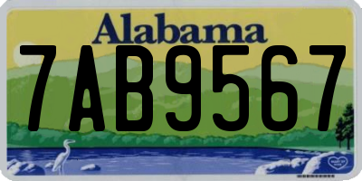 AL license plate 7AB9567