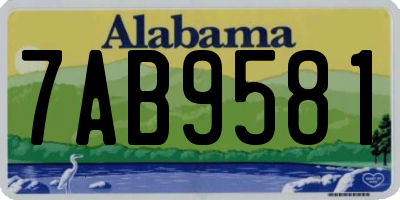 AL license plate 7AB9581