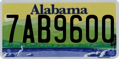 AL license plate 7AB9600