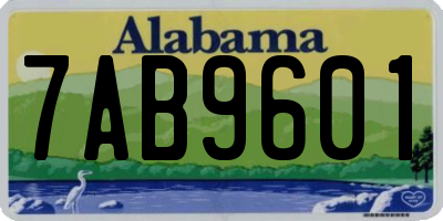 AL license plate 7AB9601