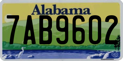 AL license plate 7AB9602