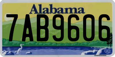 AL license plate 7AB9606