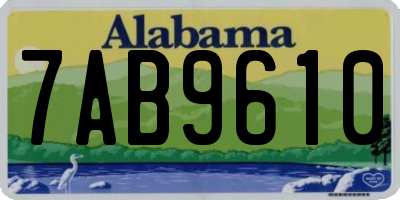 AL license plate 7AB9610
