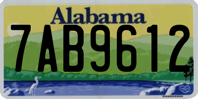 AL license plate 7AB9612