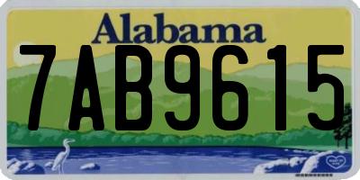 AL license plate 7AB9615