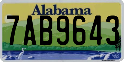 AL license plate 7AB9643