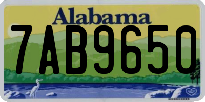 AL license plate 7AB9650