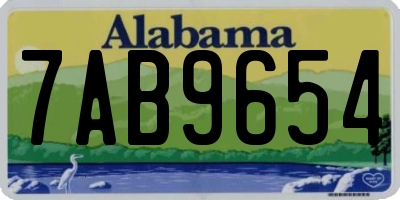 AL license plate 7AB9654