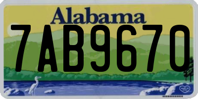 AL license plate 7AB9670