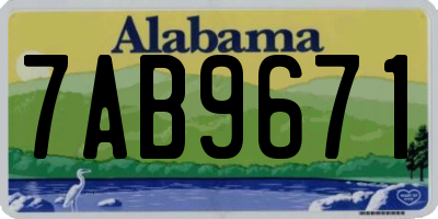 AL license plate 7AB9671