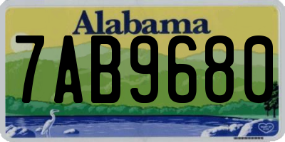 AL license plate 7AB9680