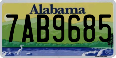 AL license plate 7AB9685