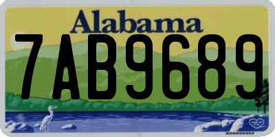 AL license plate 7AB9689