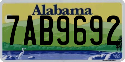 AL license plate 7AB9692