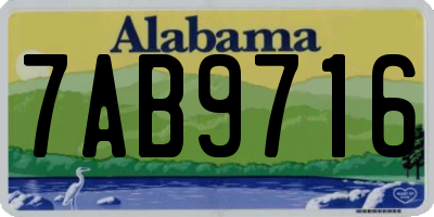 AL license plate 7AB9716