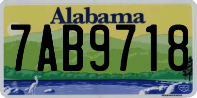 AL license plate 7AB9718