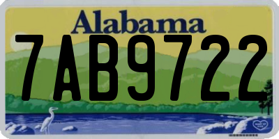 AL license plate 7AB9722