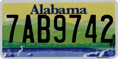 AL license plate 7AB9742