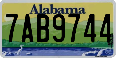AL license plate 7AB9744