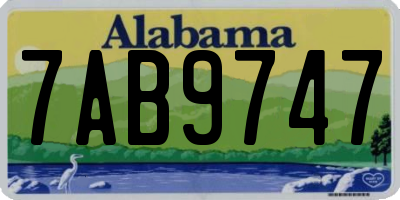 AL license plate 7AB9747