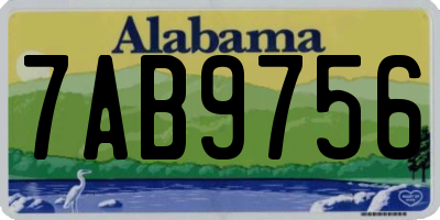 AL license plate 7AB9756