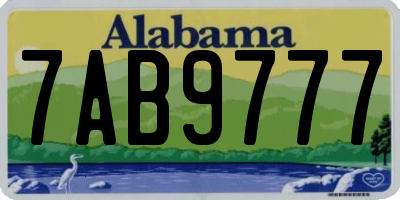AL license plate 7AB9777