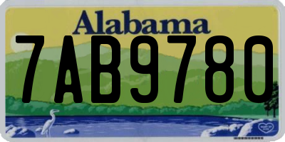 AL license plate 7AB9780