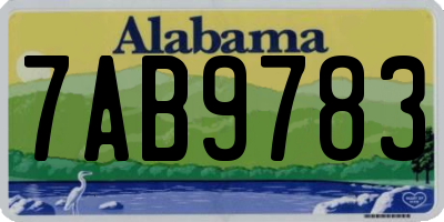 AL license plate 7AB9783
