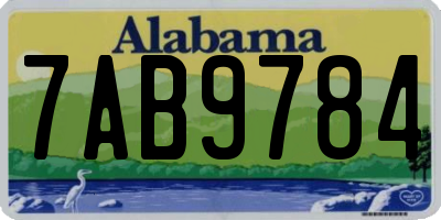 AL license plate 7AB9784