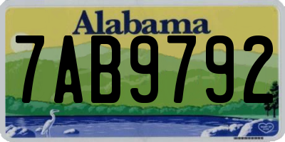 AL license plate 7AB9792