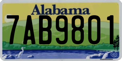AL license plate 7AB9801