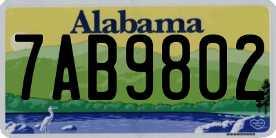 AL license plate 7AB9802