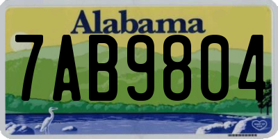 AL license plate 7AB9804