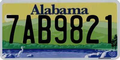 AL license plate 7AB9821