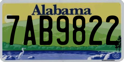 AL license plate 7AB9822
