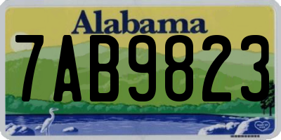 AL license plate 7AB9823