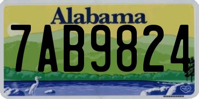 AL license plate 7AB9824