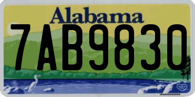 AL license plate 7AB9830