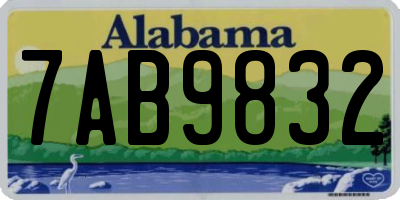 AL license plate 7AB9832