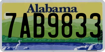 AL license plate 7AB9833