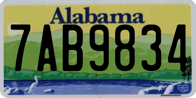 AL license plate 7AB9834