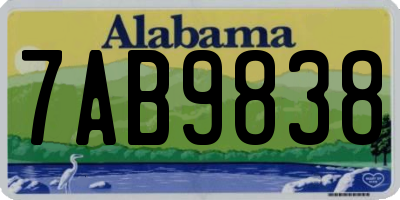 AL license plate 7AB9838