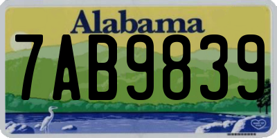 AL license plate 7AB9839